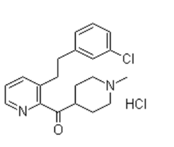 (1-甲基-4-哌啶基)[3-[2-(3-氯苯基)乙基]吡啶-2-基]甲酮鹽酸鹽,(1-Methyl-4-piperidinyl)[3-[2-(3-chlorophenyl)ethyl]pyridinyl]methanone hydrochloride