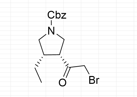 (3R,4S)-3-(2-溴乙酰 基)-4-乙基-1-吡咯烷羧酸芐酯,(3R,4S)-3-(2-Bromoacetyl)-4-ethyl-1- pyrrolidinecarboxylic acid phenylmethyl ester