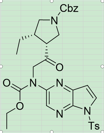 苄基(3R,4S)-3-(N-(乙氧基羰基)-N-(5-甲苯磺酰基-5H-吡咯并[2,3-b]吡嗪-2-基)甘氨酰基)-4-乙基吡咯烷-1-羧酸酯,benzyl (3R,4S)-3-(N-(ethoxycarbonyl)-N-(5-tosyl-5H-pyrrolo[2,3-b]pyrazin-2-yl)glycyl)-4-ethylpyrrolidine-1-carboxylate