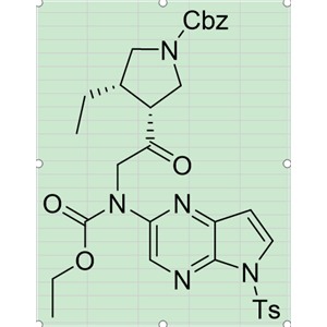 芐基(3R,4S)-3-(N-(乙氧基羰基)-N-(5-甲苯磺酰基-5H-吡咯并[2,3-b]吡嗪-2-基)甘氨?；?-4-乙基吡咯烷-1-羧酸酯