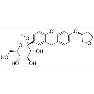 甲基 1-C-[4-氯-3-[[4-[[(3S)-四氫-3-呋喃基]氧基]苯基]甲基]苯基]-ALPHA-D-吡喃葡萄糖苷,(2S,3R,4S,5S,6R)-2-(3-(4-((S)-tetrahydrofuran-3-yloxy)benzyl)-4-chlorophenyl)-tetrahydro-6-(hydroxyMethyl)-2-Methoxy-2H-pyran-3,4,5-triol