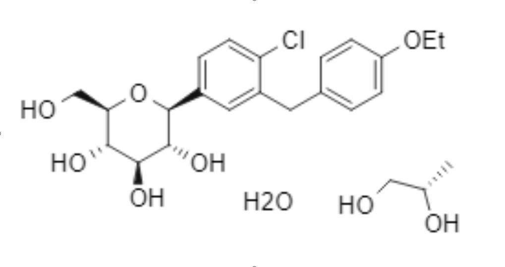 (1S)-1,5-脱水-1-C-[4-氯-3-[(4-乙氧基苯基)甲基]苯基]-D-葡萄糖醇丙二醇一水合物（1:1:1）,Dapagliflozin Propanediol Monohydrate