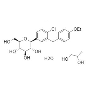 (1S)-1,5-脱水-1-C-[4-氯-3-[(4-乙氧基苯基)甲基]苯基]-D-葡萄糖醇丙二醇一水合物（1:1:1）,Dapagliflozin Propanediol Monohydrate