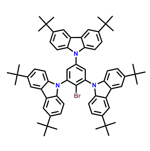 9,9'，9'-（2-溴苯-1,3,5-三?；┤?,6-二叔丁基-9H-咔唑）,9,9',9''-(2-bromobenzene-1,3,5-triyl)tris(3,6-ditert-butyl-9H-carbazole)