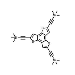 2,5,8-tris((trimethylsilyl)ethynyl)benzo[1,2-b:3,4-b':5,6-b'']trithiophene,2,5,8-tris((trimethylsilyl)ethynyl)benzo[1,2-b:3,4-b':5,6-b'']trithiophene