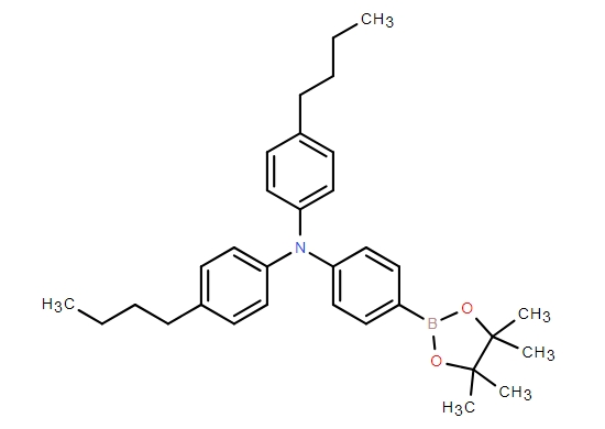 4-丁基-N-(4-丁基苯基)-N-(4-(4,4,5,5-四甲基-1,3,2-二氧硼雜環(huán)戊烷-2-基)苯基)苯胺,4-Butyl-N-(4-butylphenyl)-N-(4-(4,4,5,5-tetramethyl-1,3,2-dioxaborolan-2-yl)phenyl)aniline