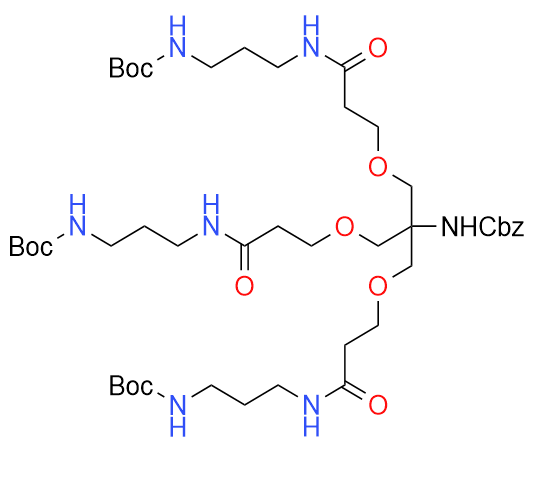 3,3'-[[2-(CBZ-氨基)-2-[[3-[[3-(BOC-氨基)丙基]氨基]-3-氧代丙氧基]甲基]丙烷-1,3-二基]雙(氧基)]雙[N-[3-(BOC-氨基)丙基]丙酰胺],3,3’-[[2-(Cbz-amino)-2-[[3-[[3-(Boc-amino)propyl]amino]-3-oxopropoxy]methyl]propane-1,3-diyl]bis(oxy)]bis[N-[3-(Boc-amino)propyl]propanamide]