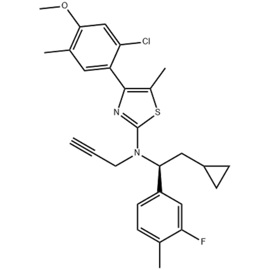 CRINECERFONT、化合物 T31095,4-(2-chloro-4-Methoxy-5-Methyl-phenyl)-N-[(1S)-2-cyclopropyl-1-(3-fluoro-4-Methyl-phenyl)ethyl]-5-Methyl-N-prop-2-ynyl-1,3-thiazol-2-aMine