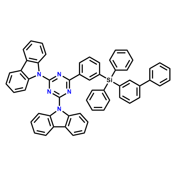 9,9'-（6-（3-（[1,1'-聯(lián)苯基]-3-基二苯基甲硅烷基）苯基）-1,3,5-三嗪-2,4-二基）雙（9H-咔唑）,9,9'-(6-(3-([1,1'-biphenyl]-3-yldiphenylsilyl)phenyl)-1,3,5-triazine-2,4-diyl)bis(9H-carbazole)