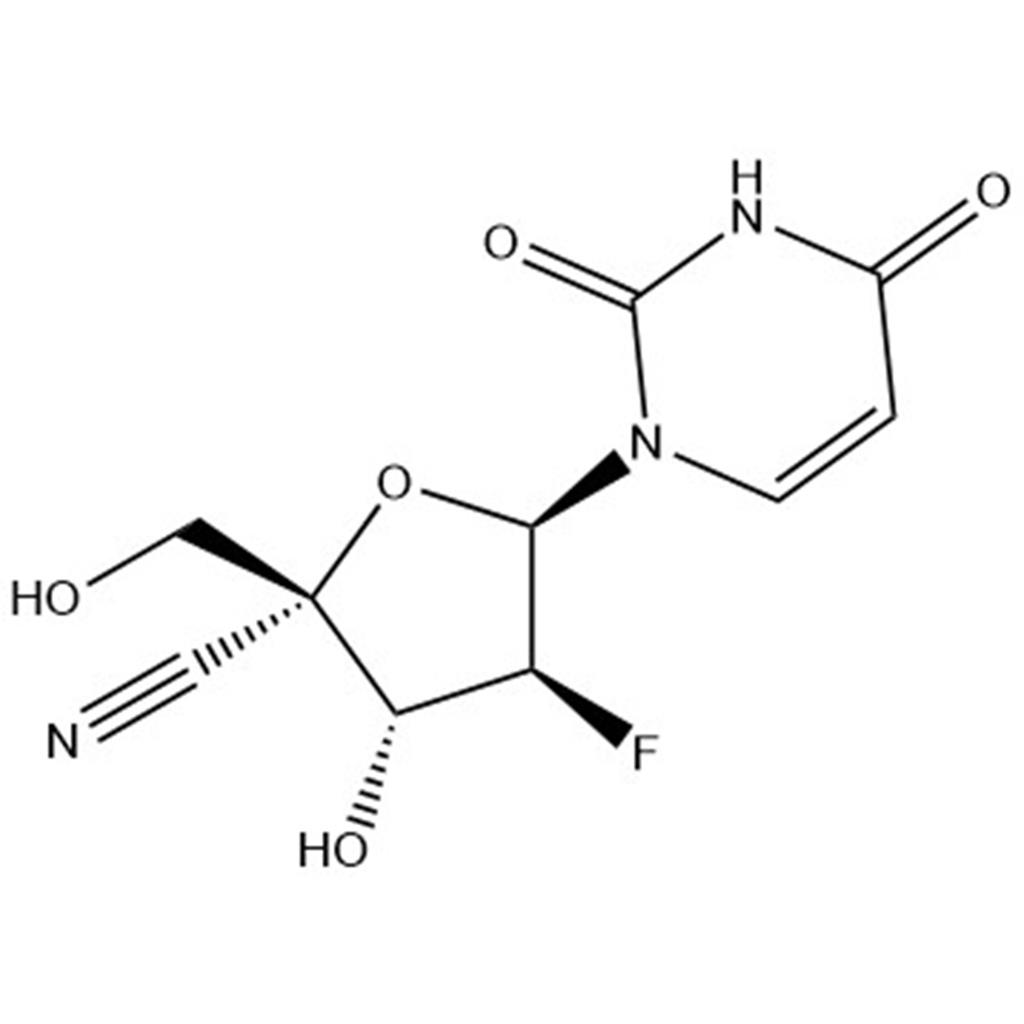 1,2-Dideoxy-1-(3,4-dihydro-2,4-dioxo-1(2H)-pyrimidinyl)-2-fluoro-4-C-(hydroxymethyl)-α-L-xylofuranurononitrile,1,2-Dideoxy-1-(3,4-dihydro-2,4-dioxo-1(2H)-pyrimidinyl)-2-fluoro-4-C-(hydroxymethyl)-α-L-xylofuranurononitrile