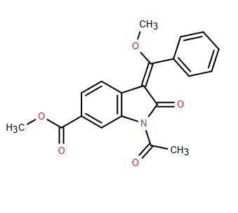 (E)- 1-乙酰基-3-(甲氧基(苯基)亞甲基)-2-氧代吲哚-6-羧酸酯甲酯,(E)-Methyl 1-acetyl-3-(Methoxy(phenyl)Methylene)-2-oxoindoline-6-carboxylate