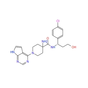 4-氨基-N-[(1S)-1-(4-氯苯基)-3-羥基丙基]-1-(7H-吡咯并[2,3-D]嘧啶-4-基)-4-哌啶甲酰胺,AZD5363