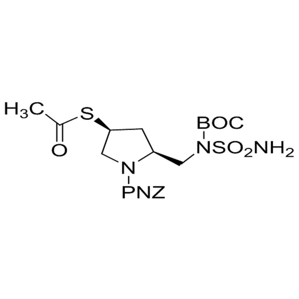 ?(2S,4S)-4-乙酰硫基-2-[[N-氨基磺?；?N-(叔丁氧羰基)氨基]甲基]吡咯烷-1-甲酸對(duì)硝基芐酯,ACS-PNZ-PYRROLIDYL-(BOC)-NSO2NH2