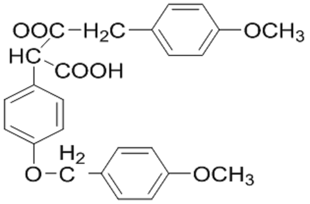 2-(4-甲氧基芐氧羰基)-2-[4-(4-甲氧基芐氧基)苯基]乙酸,2-[4-(4-METHOXY-PHENOXY)-PHENYL]-MALONIC ACID MONO-(4-METHOXY-PHENYL) ESTER