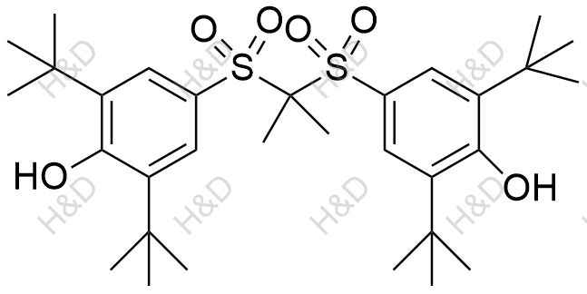 普羅布考雜質(zhì)18,4,4'-(propane-2,2-diyldisulfonyl)bis(2,6-di-tert-butylphenol)