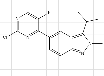 5-(2-chloro-5-fluoropyrimidin-4-yl)-3-isopropyl-2-methyl-2H-indazole,5-(2-chloro-5-fluoropyrimidin-4-yl)-3-isopropyl-2-methyl-2H-indazole