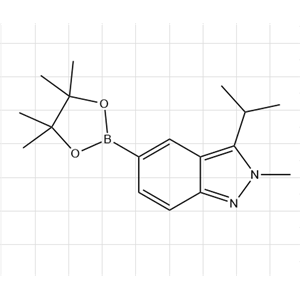 2-Methyl-3-(propan-2-yl)-5-(4,4,5,5-tetramethyl-1,3,2-dioxaborolan-2-yl)-2H-indazole,2-Methyl-3-(propan-2-yl)-5-(4,4,5,5-tetramethyl-1,3,2-dioxaborolan-2-yl)-2H-indazole