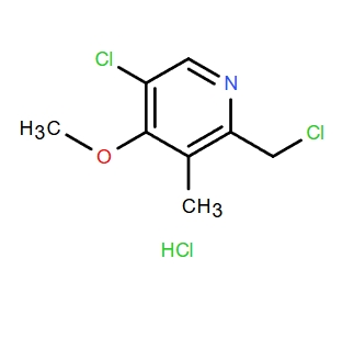 2-氯甲基-3-甲基-4-甲氧基-5-氯吡啶鹽酸鹽,Pyridine, 5-chloro-2-(chloromethyl)-4-methoxy-3-methyl-, hydrochloride (1:1)