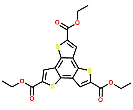 benzo-(1,2;3,4;5,6)-tris(thiophene-2’-carboxylic acid ethyl ester),benzo-(1,2;3,4;5,6)-tris(thiophene-2’-carboxylic acid ethyl ester)