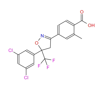 4-(5-(3,5-二氯苯基)-5-(三氟甲基)-4,5-二氫異噁唑-3-基)-2-甲基苯甲酸,4-[5-(3,5-dichlorophenyl)-5-(trifluoromethyl)-4,5-dihydro-1,2-oxazol-3-yl]-2-methylbenzoic acid