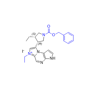 烏帕替尼雜質(zhì) 41,8-((3R,4S)-1-((benzyloxy)carbonyl)-4-ethylpyrrolidin-3-yl)-6-  ethyl-3H-imidazo[1,2-a]pyrrolo[2,3-e]pyrazin-6-ium iodide