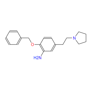 Benzenamine, 2-(phenylmethoxy)-5-[2-(1-pyrrolidinyl)ethyl]-,Benzenamine, 2-(phenylmethoxy)-5-[2-(1-pyrrolidinyl)ethyl]-