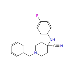 4-[(4-氟苯基)氨基]-1-(苯基甲基)-4-哌啶甲腈,1-benzyl-4-(4-fluorophenylamino)piperidine-4-carbonitrile