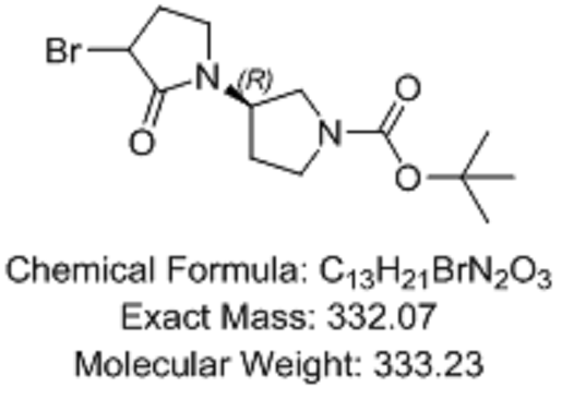 (3'R)-叔丁基-3-溴-2-氧代-1,3'-二吡咯烷-1'-羧酸鹽,(3'R)-tert-butyl-3-bromo-2-oxo-1,3'-bipyrrolidine-1'-carboxylate