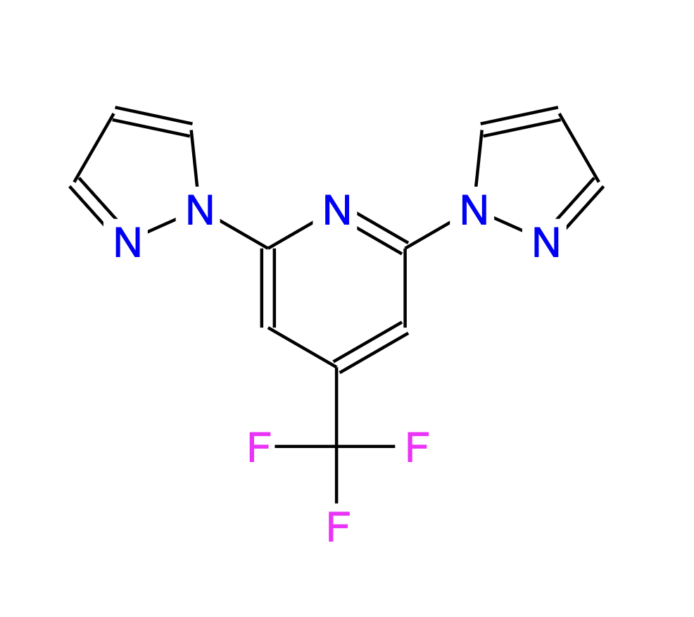 2,6-二(1H-吡唑-1-基)-4-(三氟甲基)吡啶,2,6-Di(1H-pyrazol-1-yl)-4-(trifluoromethyl)pyridine