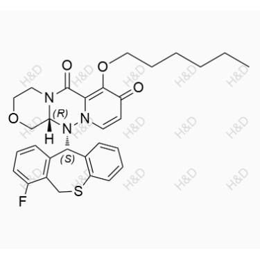 巴洛沙韋酯雜質11,(R)-12-((S)-7-fluoro-6,11-dihydrodibenzo[b,e]thiepin-11-yl)-7-(hexyloxy)-3,4,12,12a-tetrahydro-1H-[1,4]oxazino[3,4-c]pyrido[2,1-f][1,2,4]triazine-6,8-dione