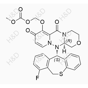 巴洛沙韋雜質(zhì)29,(((R)-12-((S)-7-fluoro-6,11-dihydrodibenzo[b,e]thiepin-11-yl)-6,8-dioxo-3,4,6,8,12,12a-hexahydro-1H-[1,4]oxazino[3,4-c]pyrido[2,1-f][1,2,4]triazin-7-yl)oxy)methyl methyl carbonate