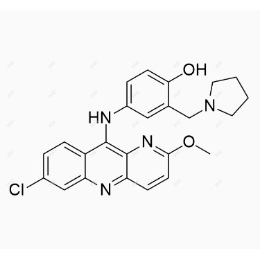 咯萘啶雜質(zhì)13,4-((7-chloro-2-methoxybenzo[b][1,5]naphthyridin-10-yl)amino)-2-(pyrrolidin-1-ylmethyl)phenol