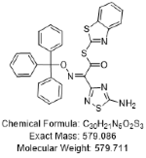 (2Z)-2-(5-氨基-1,2,4-噻二唑-3-基)-1-(1,3-苯并噻唑-2-基硫基)-2-[(三苯基甲氧基)亞氨基]乙酮,(2Z)-2-(5-amino-1,2,4-thiadiazol-3-yl)-1-(1,3-benzothiazol-2-ylsulfanyl)-2-[(triphenylmethoxy)imino]ethan-1-one