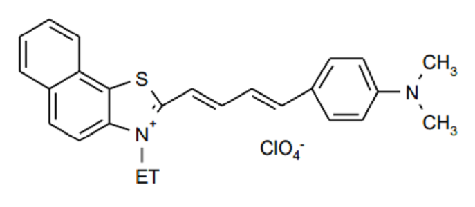 2-(4-(4-(DIMETHYLAMINO)PHENYL)-1,3-BUTADIENYL)-3-ETHYL-NAPHTHO (2,1-D)THIAZOLIUM PERCHLORATE,2-[4-[4-(dimethylamino)phenyl]-1,3-butadienyl]-3-ethyl-naphtho[2,1-d]thiazolium perchlorate