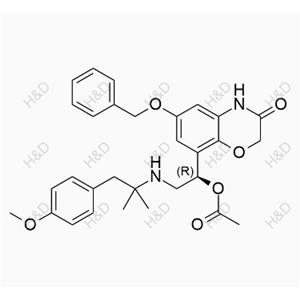 奧達特羅雜質(zhì)40,(R)-1-(6-(benzyloxy)-3-oxo-3,4-dihydro-2H-benzo[b][1,4]oxazin-8-yl)-2-((1-(4-methoxyphenyl)-2-methylpropan-2-yl)amino)ethyl acetate