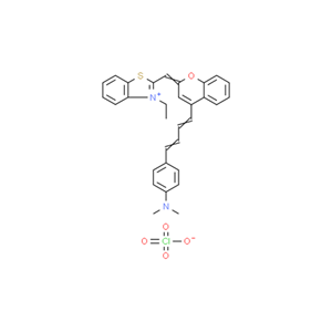 Benzothiazolium, 2-[[4-[4-[4-(dimethylamino)phenyl]-1,3-butadien-1-yl]-2H-1-benzopyran-2-ylidene]methyl]-3-ethyl-, perchlorate (1:1),Benzothiazolium, 2-[[4-[4-[4-(dimethylamino)phenyl]-1,3-butadien-1-yl]-2H-1-benzopyran-2-ylidene]methyl]-3-ethyl-, perchlorate (1:1)