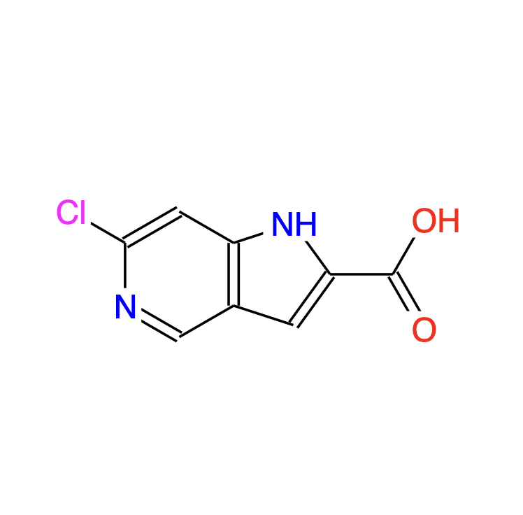 6-氯-1H-吡咯并[3,2-C]吡啶-2-甲酸,6-chloro-1H-pyrrolo[3,2-c]pyridine-2-carboxylic acid