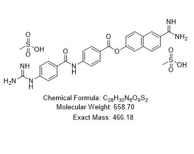 6-氨基甲酰萘-2-基-4-（4-胍基苯甲酰胺）苯甲酸酯（甲磺酸鹽）,6-Carbamoylnaphthalene-2-yl-4-(4-guanidinylbenzamide)benzoate (methanesulfonate)