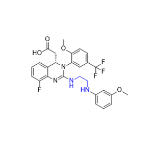 来特莫韦杂质19,(S)-2-(8-fluoro-3-(2-methoxy-5-(trifluoromethyl)phenyl)-2-((2-((3-methoxyphenyl)amino)ethyl)amino)-3,4-dihydroquinazolin-4-yl)acetic acid