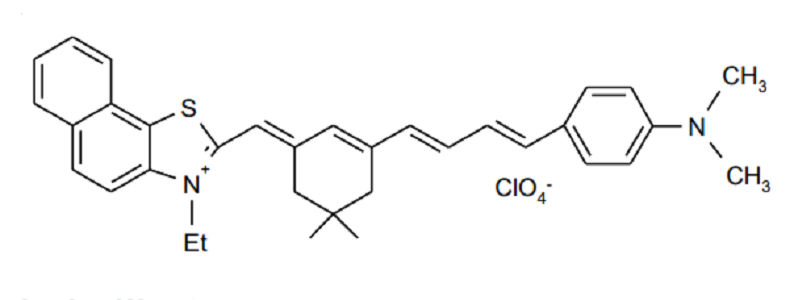 2-[p-dimethylaminophenyl)-2,4-neopentylene-1,3,5,7-octatetraenyl]-3-ethyl-(6,7-benzo)-benzothiazolium perchlorate,2-[p-dimethylaminophenyl)-2,4-neopentylene-1,3,5,7-octatetraenyl]-3-ethyl-(6,7-benzo)-benzothiazolium perchlorate