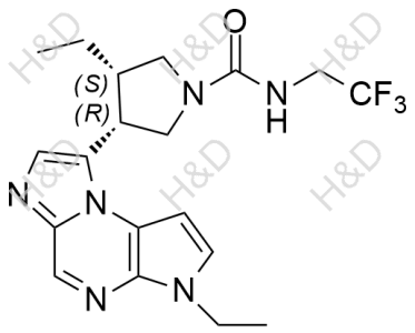 烏帕替尼雜質(zhì)11,(3S,4R)-3-ethyl-4-(3-ethyl-3H-imidazo[1,2-a]pyrrolo[2,3-e]pyrazin-8-yl)-N-(2,2,2-trifluoroethyl)pyrrolidine-1-carboxamide