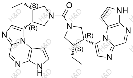 烏帕替尼雜質(zhì)13,bis((3S,4R)-3-ethyl-4-(3H-imidazo[1,2-a]pyrrolo[2,3-e]pyrazin-8-yl)pyrrolidin-1-yl)methanone