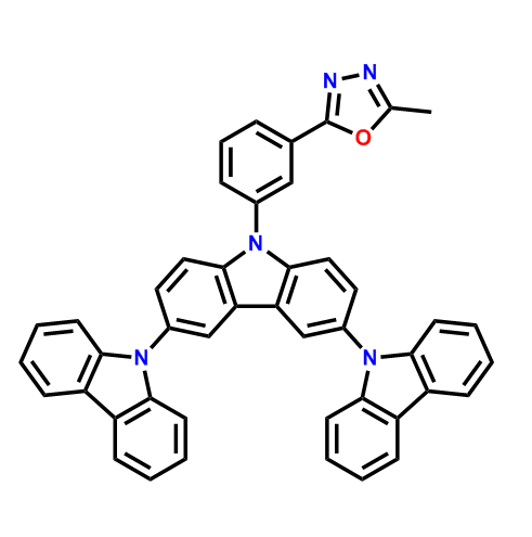 2-(3-(6-(9H-carbazol-9-yl)-9H-3,9'-bicarbazol-9-yl)phenyl)-5-methyl-1,3,4-oxadiazole,2-(3-(6-(9H-carbazol-9-yl)-9H-3,9'-bicarbazol-9-yl)phenyl)-5-methyl-1,3,4-oxadiazole