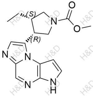 烏帕替尼雜質(zhì)37,(3S,4R)-methyl 3-ethyl-4-(3H-imidazo[1,2-a]pyrrolo[2,3-e]pyrazin-8-yl)pyrrolidine-1-carboxylate