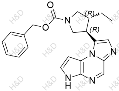 烏帕替尼雜質(zhì)53,(3R,4R)-benzyl 3-ethyl-4-(3H-imidazo[1,2-a]pyrrolo[2,3-e]pyrazin-8-yl)pyrrolidine-1-carboxylate