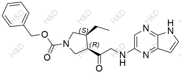 烏帕替尼雜質(zhì)54,(3R,4S)-benzyl 3-(2-((5H-pyrrolo[2,3-b]pyrazin-2-yl)amino)acetyl)-4-ethylpyrrolidine-1-carboxylate