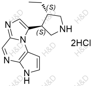 烏帕替尼雜質(zhì)55(雙鹽酸鹽),8-((3S,4S)-4-ethylpyrrolidin-3-yl)-3H-imidazo[1,2-a]pyrrolo[2,3-e]pyrazine dihydrochloride