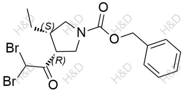 烏帕替尼雜質(zhì)66,(3R,4S)-benzyl 3-(2,2-dibromoacetyl)-4-ethylpyrrolidine-1-carboxylate