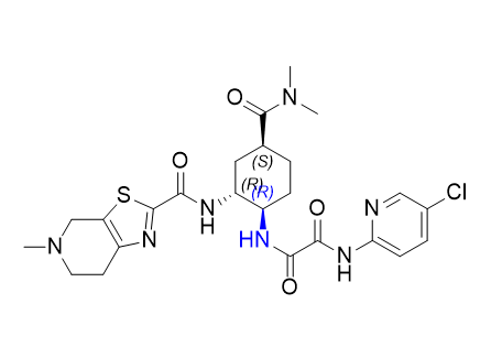 依度沙班雜質(zhì)RRS,N1-(5-chloropyridin-2-yl)-N2-((1R,2R,4S)-4-(dimethylcarbamoyl)-2-(5-methyl-4,5,6,7-tetrahydrothiazolo[5,4-c]pyridine-2-carboxamido)cyclohexyl)oxalamide 4-methylbenzenesulfonate