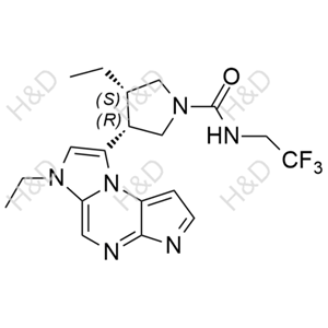 烏帕替尼雜質(zhì)8,(3S,4R)-3-ethyl-4-(6-ethyl-6H-imidazo[1,2-a]pyrrolo[2,3-e]pyrazin-8-yl)-N-(2,2,2-trifluoroethyl)pyrrolidine-1-carboxamide